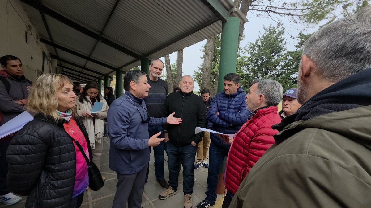 Softball and South American Games officials inspecting Nafaldo Cargnel Stadium